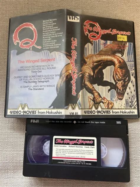 Q The Winged Serpent Hokushin Pre Cert Vhs Video Rare Horror David