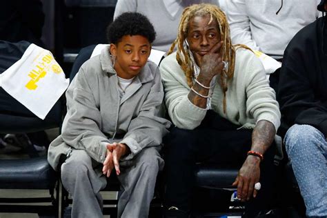 Lil Wayne Sits Courtside with Lookalike Son Kameron, 13, at NBA Finals ...