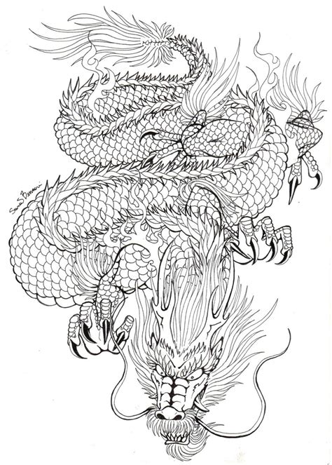 Pin by Asta on Coloriage | Japanese dragon tattoo, Dragon tattoo drawing, Japanese tattoo designs