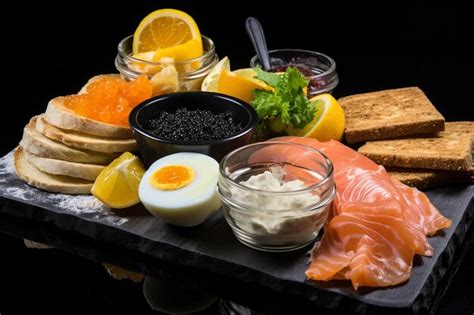 Premium Photo Breakfast Platter Iwth Caviar