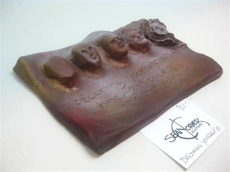 Sean Corner Sculpture Becoming Yourself Ceramic Pottery Signed Wall