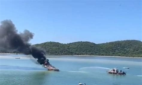 Feridos em incêndio de lancha em Cabo Frio seguem em estado grave