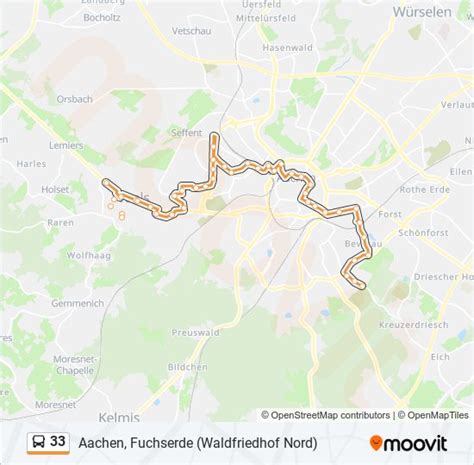 33 Route Schedules Stops Maps Aachen Fuchserde Waldfriedhof