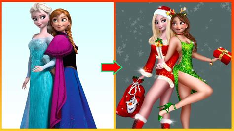 Frozen Elsa Anna Glow Up In Noel Disney Princesses Transformation