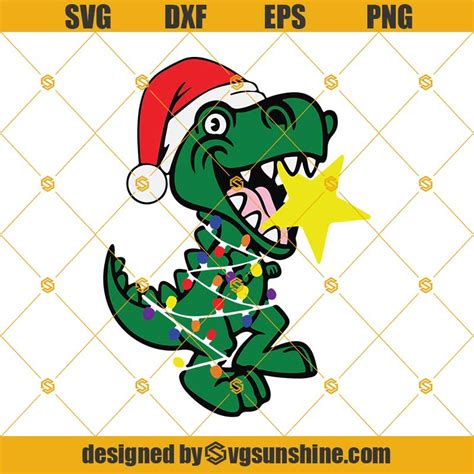 Christmas Tree Rex Svg T Rex Christmas Svg Dinosaur Svg Dinosaur