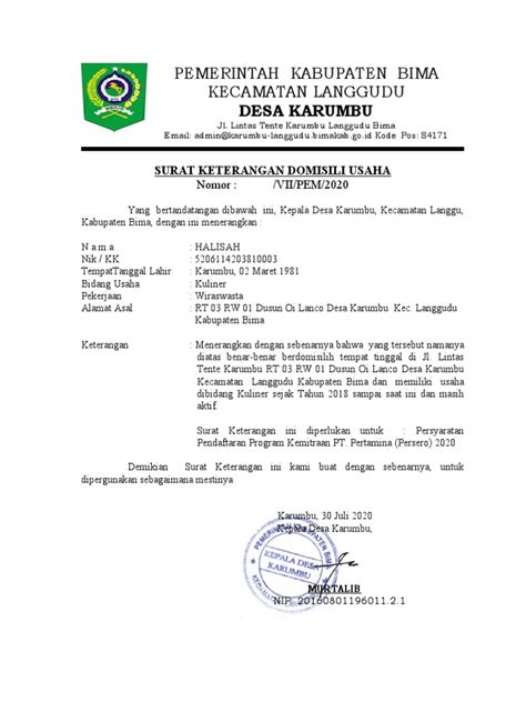 Surat Keterangan Desa Pdf