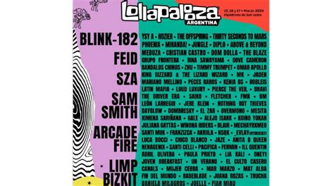 Lollapalooza 2024 Blink 182 The Offspring Limp Bizkit Y Arcade Fire