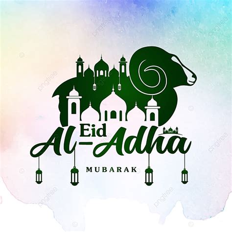 Eid Al Adha Vector Hd Png Images Mosque And Sheep Vector Illustration