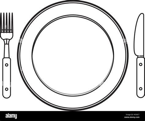 Isolierte Besteck Und Teller Design Stock Vektorgrafik Alamy