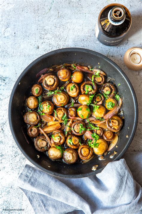 Honig Balsamico Champignons Mit Polenta Madame Cuisine