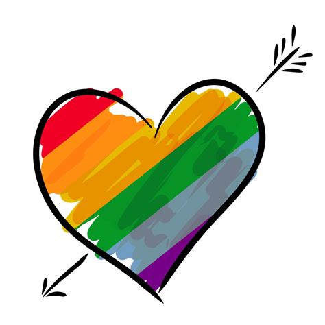 Doodle Heart In Rainbow Colors Lgbt Pride Icon Lgbt Sticker Lgbt