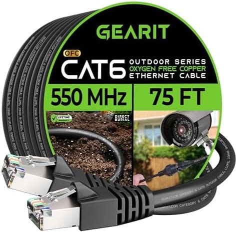 Amazon Gearit Cat Outdoor Ethernet Cable Ft Awg Pure