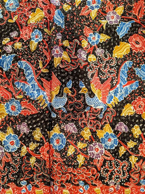 Indonesian Batik Lasem Handwritten Batik Tulis Red Black Etsy