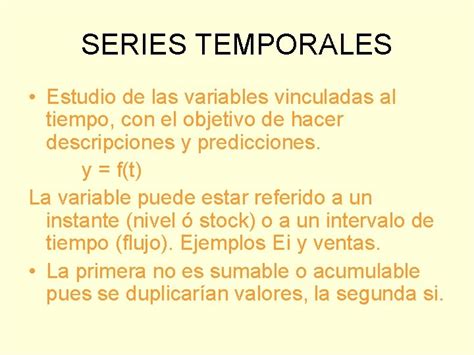 Tema Series Temporales Estadistica Econmica Series Temporales