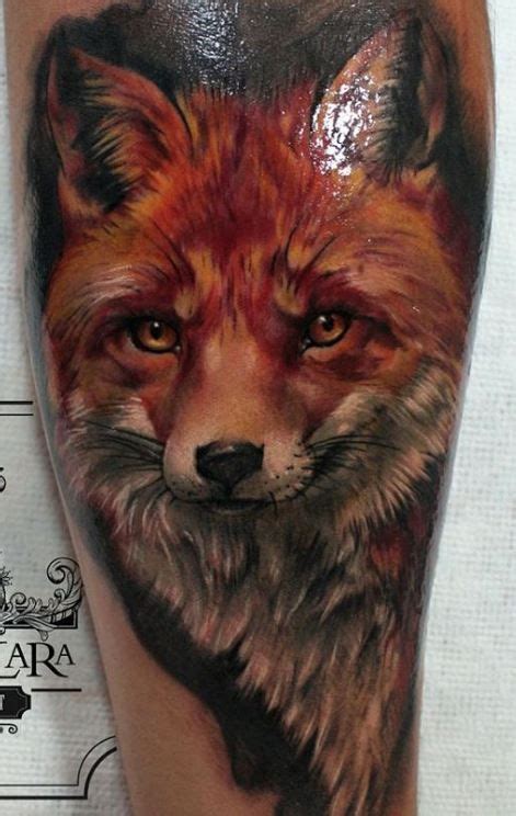 Realistic Fox Tattoo Inkstylemag Animal Tattoos Fox Tattoo Red