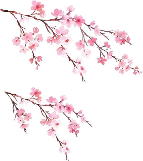 Decowall Ds Cherry Blossoms Flowers Wall Art Stickers Sakura