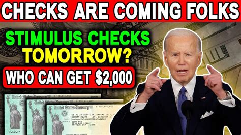 Checks Are Coming Folks 2 000 Stimulus Checks Who Can Get Tomorrow