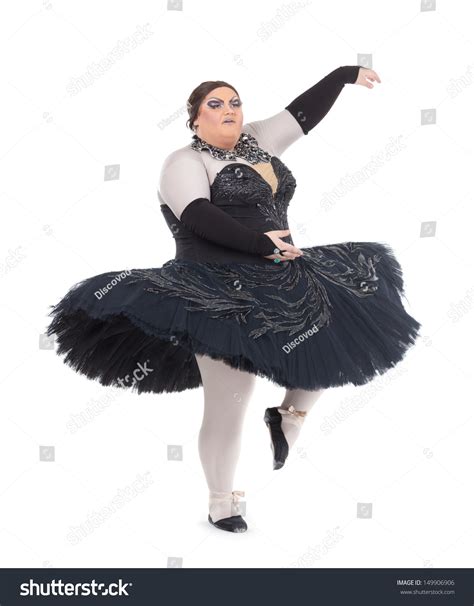 Overweight Drag Queen Dancing Tutu Nimbly Stock Photo 149906906