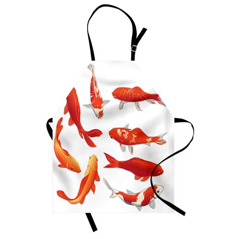 East Urban Home Koi Fish Apron Cooking Gardening Adult Size Orange