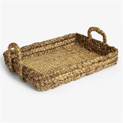 Water Hyacinth Trays With Handles Rectangular Water Hyacinth Tray