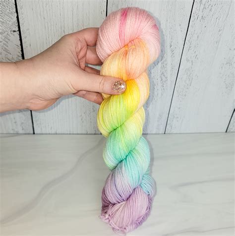 Pastel Rainbow Palindrome Hand Dyed Variegated Yarn Roygbiv Assigne