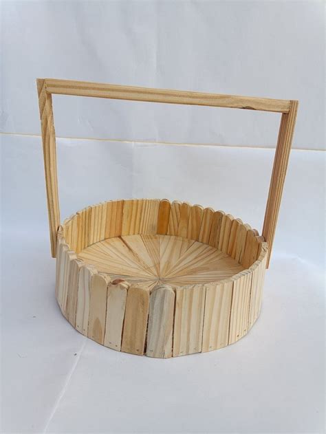 Pine Wood Basket New Design For Gift Packing Size Dimension 10 10 3