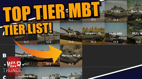 War Thunder TOP TIER MBT Tier List WHICH IS THE BEST MBT Of The Game