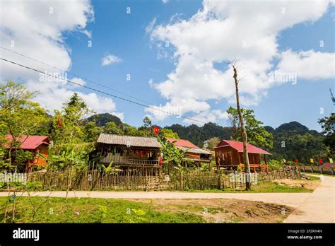 Beautiful sunny landscape in Arem Tribe Minority Village , National ...