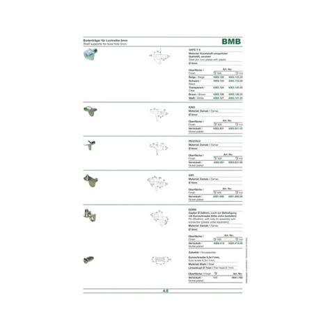 Einsteckbodenträger mit 1 Zapfen Zamak 5mm vernickelt KOCH Freiburg GmbH