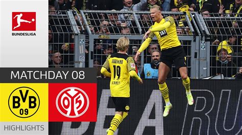 Borussia Dortmund 1 Fsv Mainz 05 3 1 Highlights Matchday 8 Bundesliga 202122 Youtube