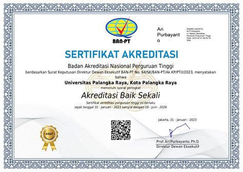 Akreditasi Universitas Palangka Raya UPR