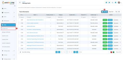 How To Create Test With Sections Youtestme