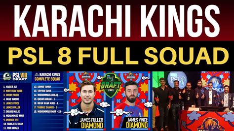 Karachi Kings Psl 8 Full Squad Psl 8 Draft Karachi Kings Psl 2023