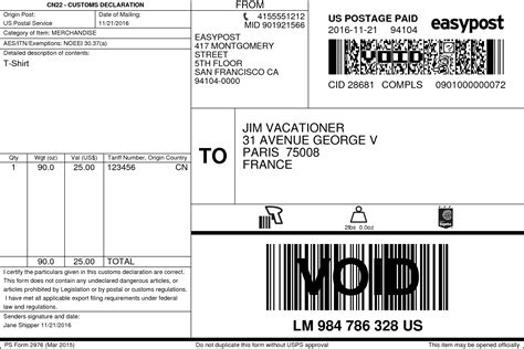 Usps Guide Easypost For Package Mailing Label Template 10 Examples