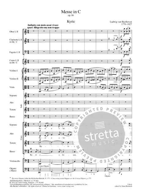 Messe In C Dur Op Van Ludwig Van Beethoven In De Stretta