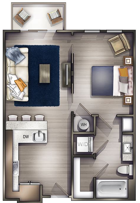 One Bedroom Apartments In Nashville TN Floor Plans Planos De Casas