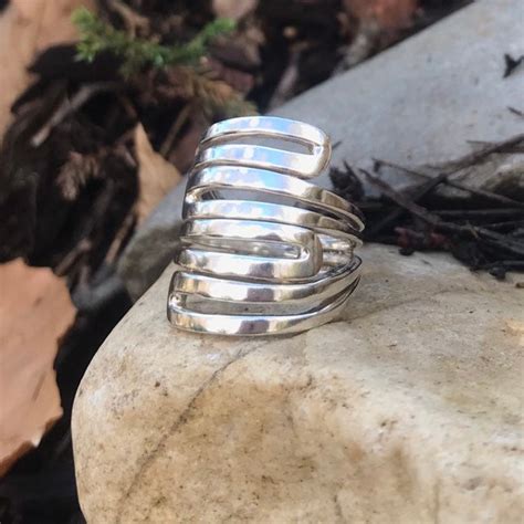 R Modern Maze Ring By Silpada Designs Vintage Retired Sterling