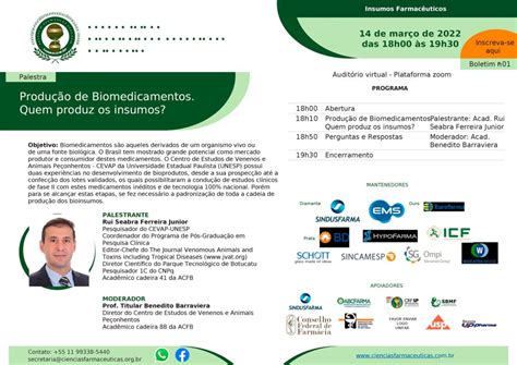 Invitación Conferencia de La ACFB La producción de biomedicamentos