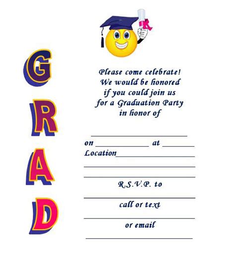 Free Printable Graduation Invitation Template Printable Templates