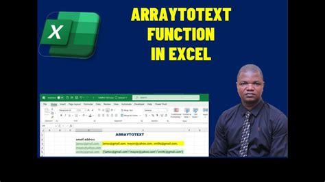 Arraytotext Function In Ms Excel Youtube