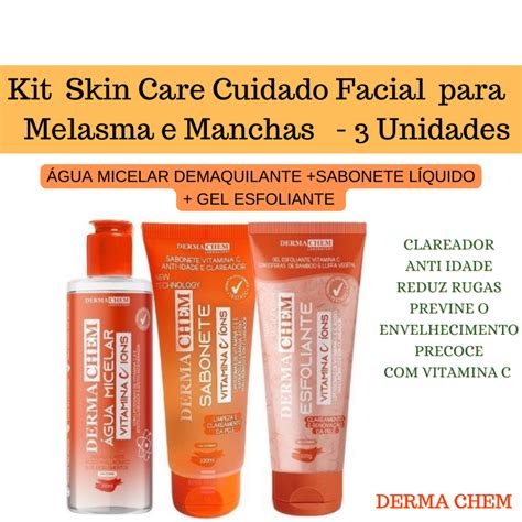 Kit Limpeza Facial Rotina Skin Care Clareador Para Peles Mistas E