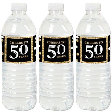 50th Birthday Party Water Bottle Sticker Labels Waterproof Etsy