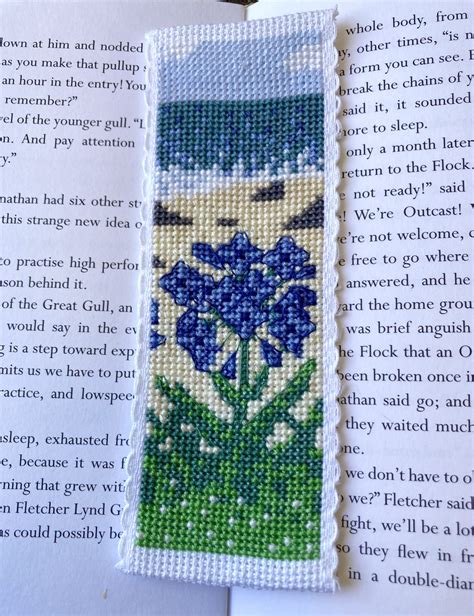 Agapanthus Cross Stitch Bookmark Kit Beach And Flowers Bookmark