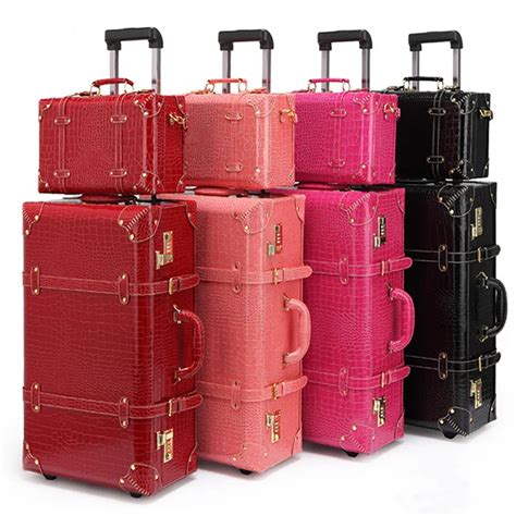 Retro Bag Luggage Set Suitcase Women Men Travel Bags Leather The Box Pu