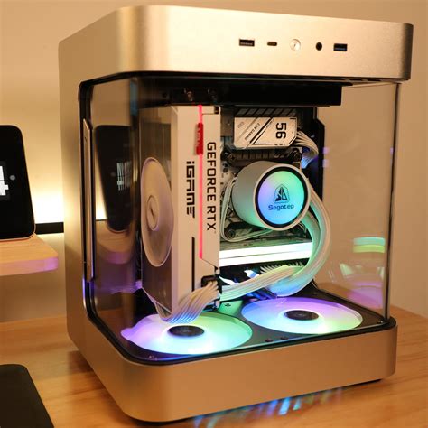 Segotep Slath Mini ITX PC Gaming Computer Case, Three-Side Double Curv