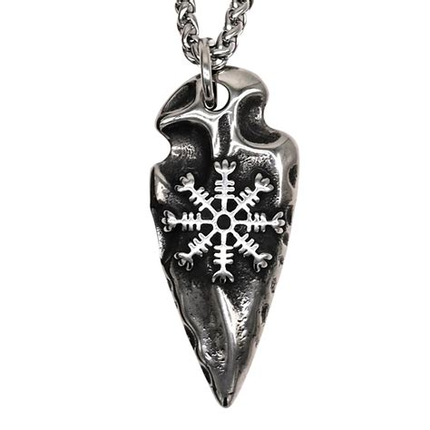 Viking Helm Of Awe Arrow Necklace Calimacil