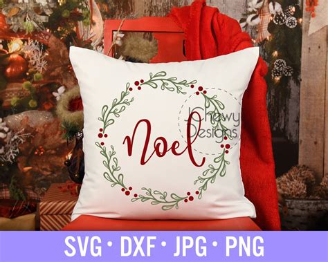 Noel Wreath Svg Mistletoe Wreath Svg Christmas Svg Noel Svg Svg