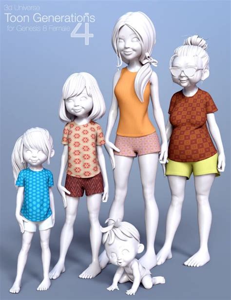 Toon Generations Mega Bundle For Genesis D Models For Daz Studio