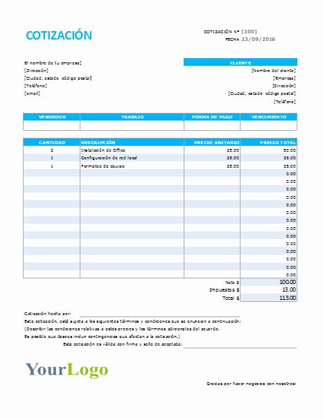 50 Formato De Cotizacion En Word