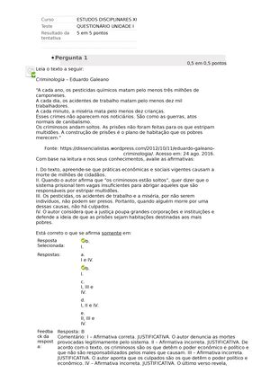 Question Rio Ii Estudos Disciplinares Xi Curso Estudos